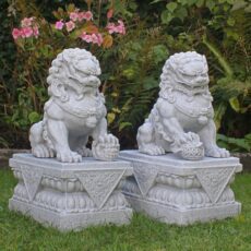 5060235335198 1 Enigma Marble Resin Temple Dog Granite Pair Xl Garden Statue.jpg